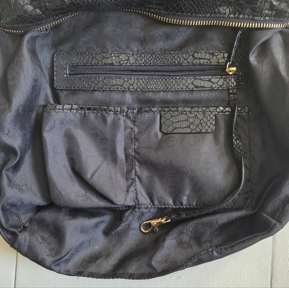 MICHAEL Michael Kors Black Python Embossed Fulton… - image 9